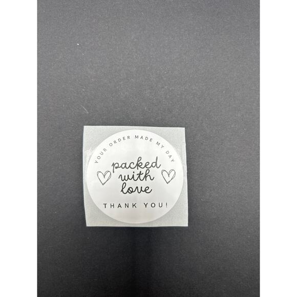 Set of 100 2" Round Handmade "Packed with Love" Stickers - Picture 3 of 8